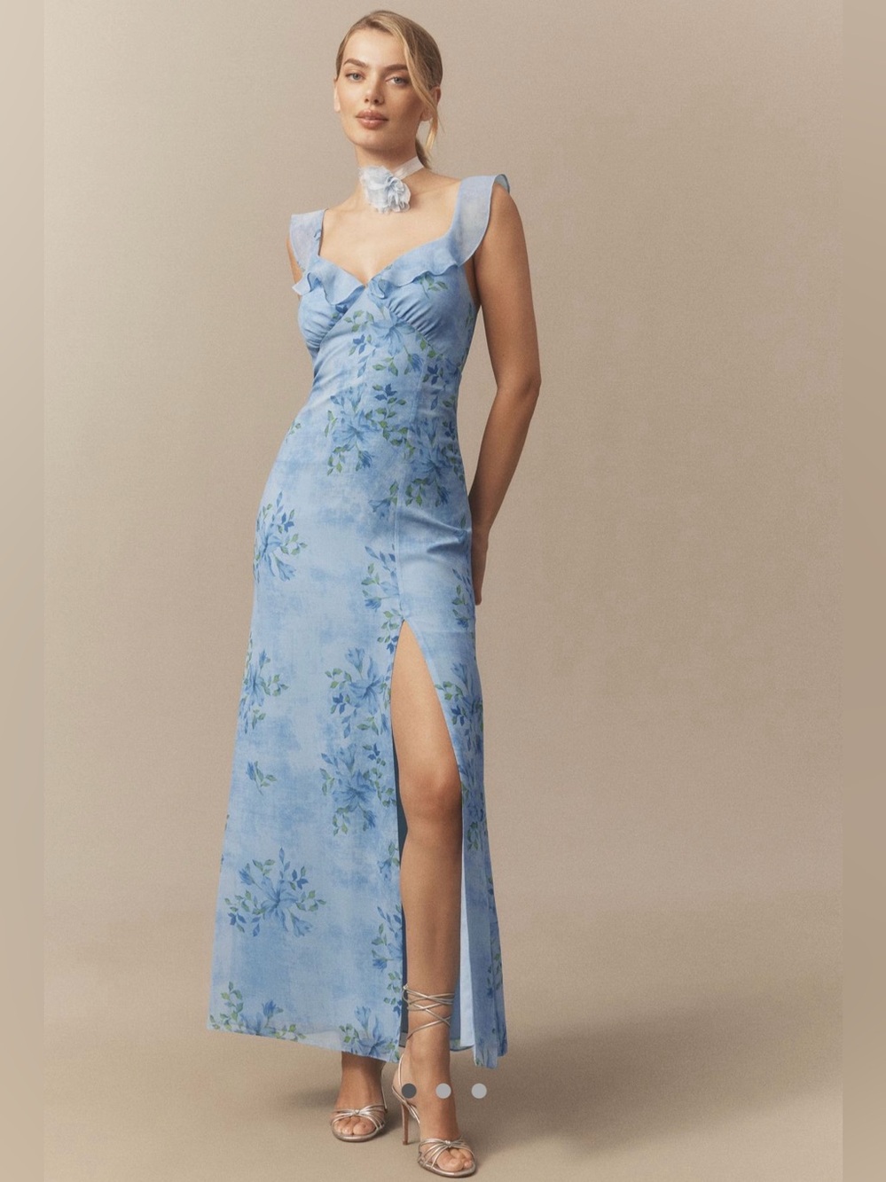 Anthropologie BHLDN Briar V-Neck Chiffon Maxi Dress